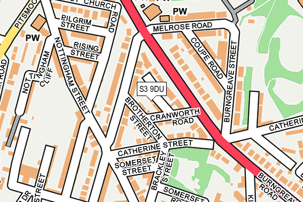 S3 9DU map - OS OpenMap – Local (Ordnance Survey)