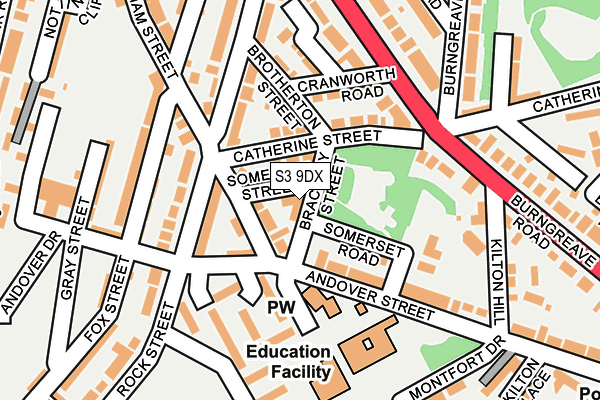 S3 9DX map - OS OpenMap – Local (Ordnance Survey)