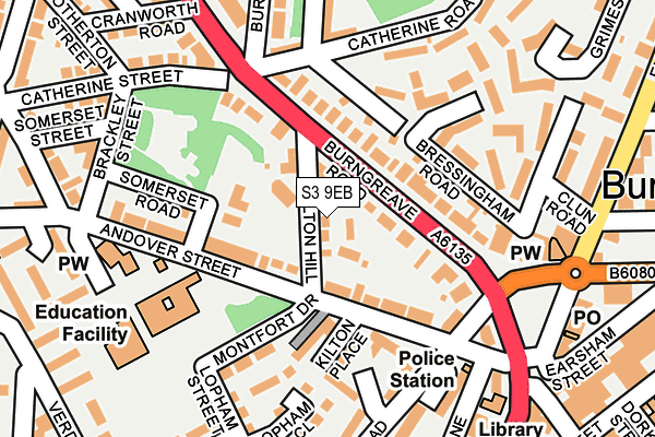 S3 9EB map - OS OpenMap – Local (Ordnance Survey)