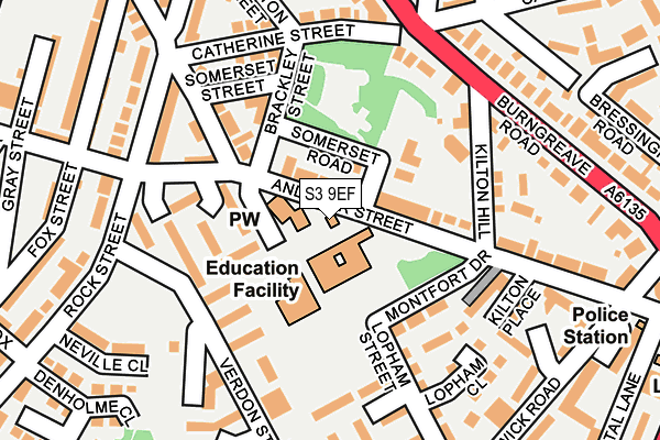 S3 9EF map - OS OpenMap – Local (Ordnance Survey)