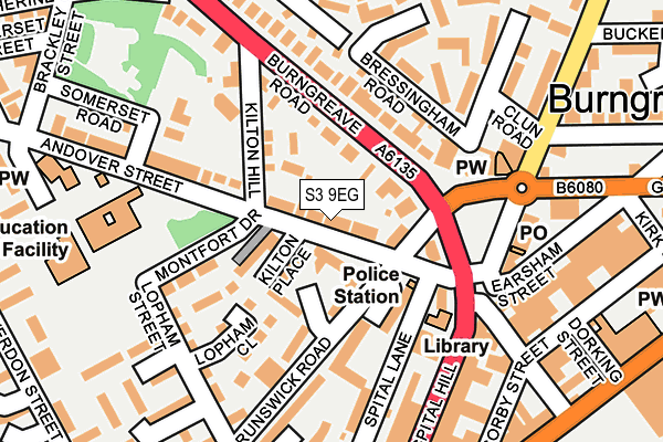 S3 9EG map - OS OpenMap – Local (Ordnance Survey)
