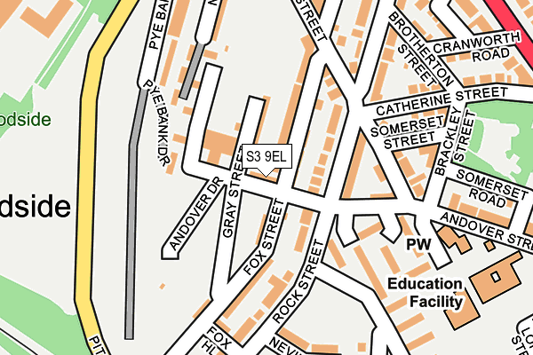 S3 9EL map - OS OpenMap – Local (Ordnance Survey)