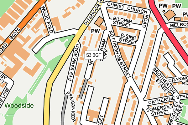 S3 9GT map - OS OpenMap – Local (Ordnance Survey)