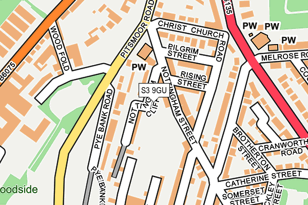 S3 9GU map - OS OpenMap – Local (Ordnance Survey)