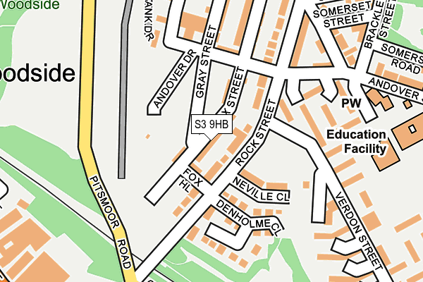 S3 9HB map - OS OpenMap – Local (Ordnance Survey)