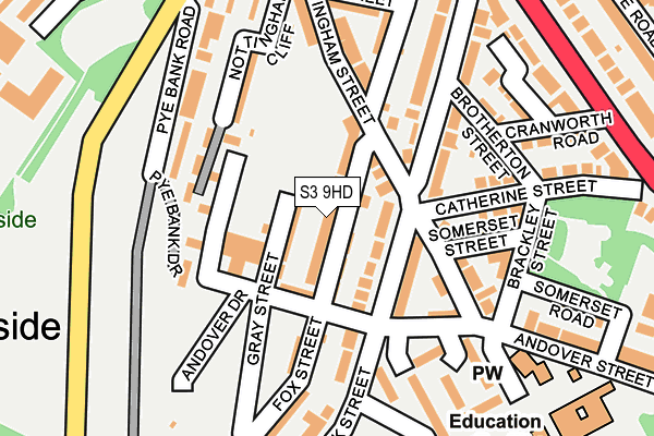 S3 9HD map - OS OpenMap – Local (Ordnance Survey)