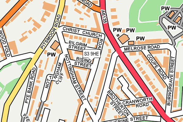 S3 9HE map - OS OpenMap – Local (Ordnance Survey)