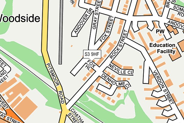 S3 9HF map - OS OpenMap – Local (Ordnance Survey)