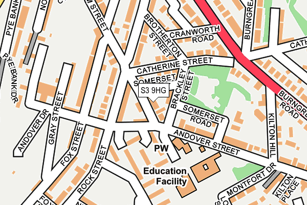 S3 9HG map - OS OpenMap – Local (Ordnance Survey)
