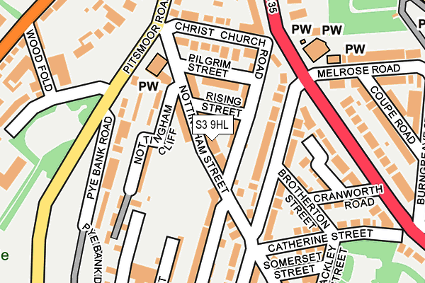 S3 9HL map - OS OpenMap – Local (Ordnance Survey)