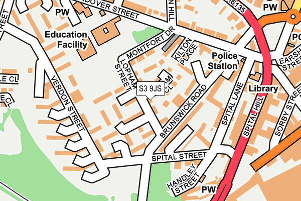 S3 9JS map - OS OpenMap – Local (Ordnance Survey)