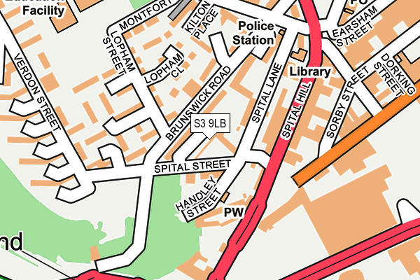 S3 9LB map - OS OpenMap – Local (Ordnance Survey)