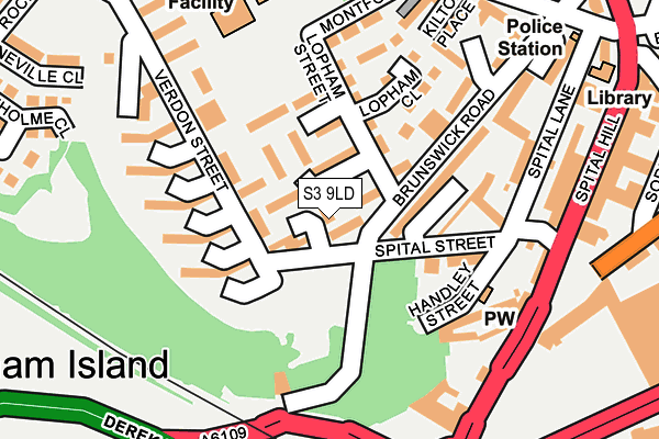 S3 9LD map - OS OpenMap – Local (Ordnance Survey)