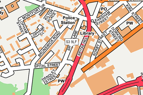 S3 9LF map - OS OpenMap – Local (Ordnance Survey)