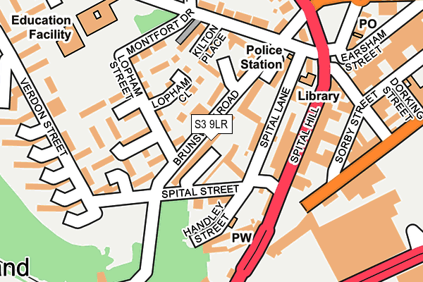 S3 9LR map - OS OpenMap – Local (Ordnance Survey)