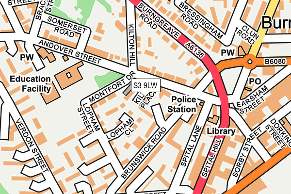 S3 9LW map - OS OpenMap – Local (Ordnance Survey)