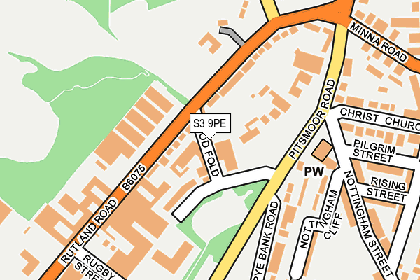 S3 9PE map - OS OpenMap – Local (Ordnance Survey)