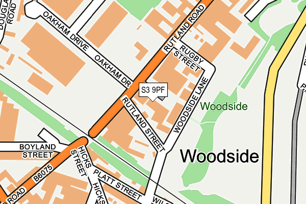 S3 9PF map - OS OpenMap – Local (Ordnance Survey)