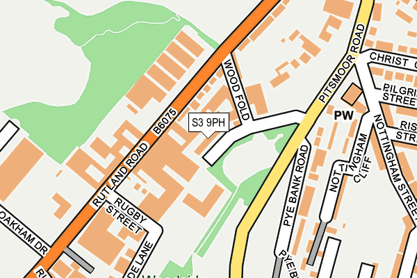 S3 9PH map - OS OpenMap – Local (Ordnance Survey)