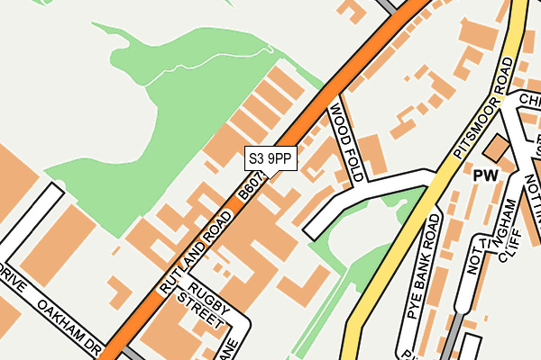 S3 9PP map - OS OpenMap – Local (Ordnance Survey)