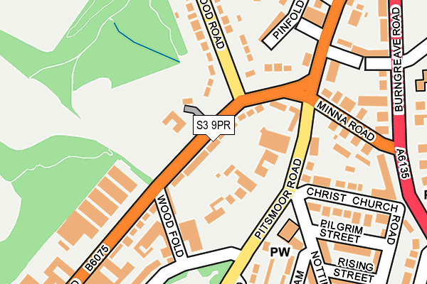 S3 9PR map - OS OpenMap – Local (Ordnance Survey)