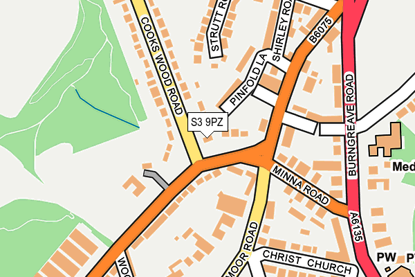 S3 9PZ map - OS OpenMap – Local (Ordnance Survey)