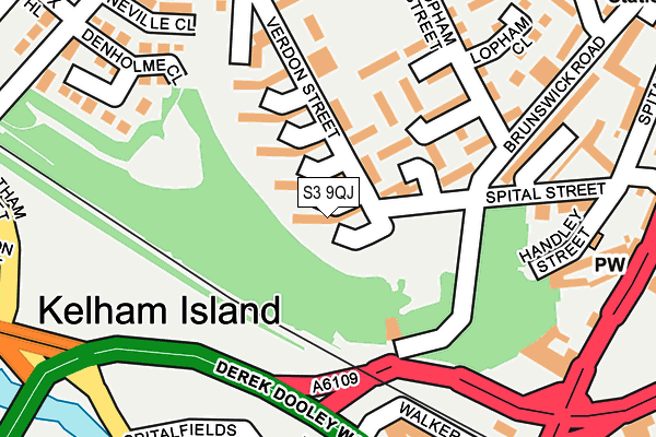 S3 9QJ map - OS OpenMap – Local (Ordnance Survey)