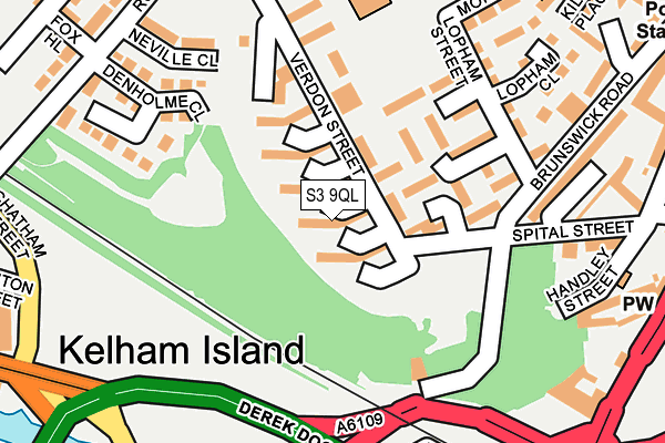 S3 9QL map - OS OpenMap – Local (Ordnance Survey)