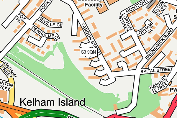 S3 9QN map - OS OpenMap – Local (Ordnance Survey)