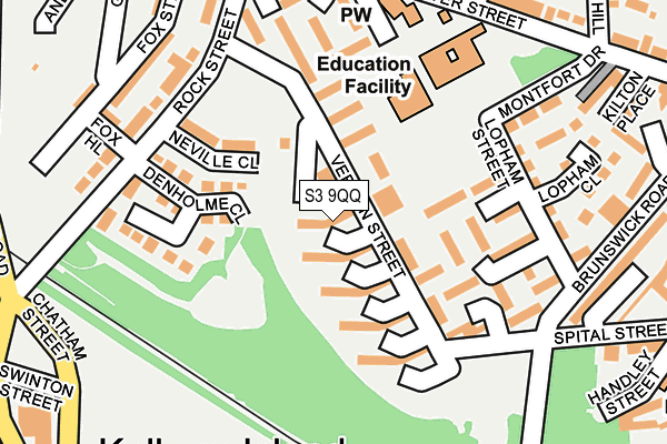 S3 9QQ map - OS OpenMap – Local (Ordnance Survey)
