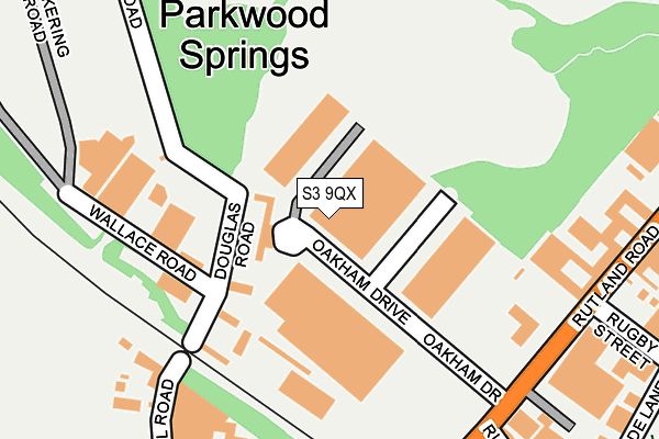 S3 9QX map - OS OpenMap – Local (Ordnance Survey)