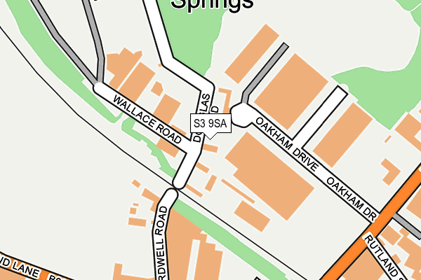 S3 9SA map - OS OpenMap – Local (Ordnance Survey)