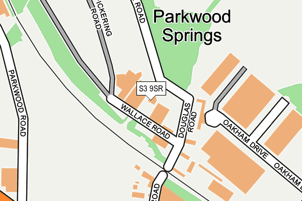 S3 9SR map - OS OpenMap – Local (Ordnance Survey)