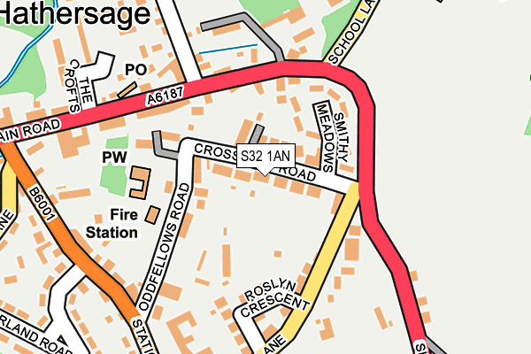 S32 1AN map - OS OpenMap – Local (Ordnance Survey)