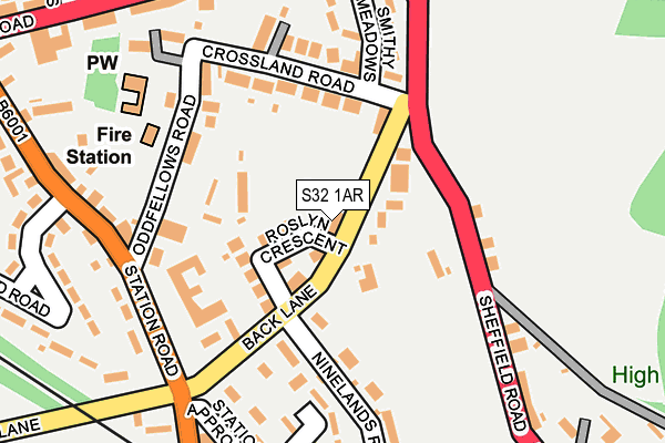 S32 1AR map - OS OpenMap – Local (Ordnance Survey)