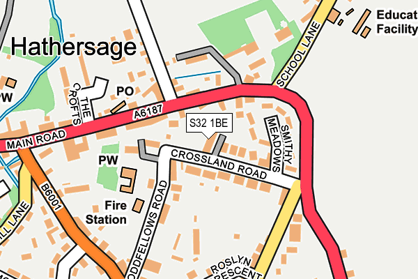 S32 1BE map - OS OpenMap – Local (Ordnance Survey)