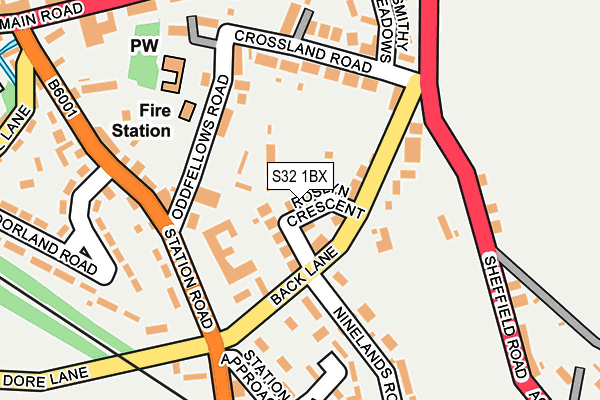 S32 1BX map - OS OpenMap – Local (Ordnance Survey)