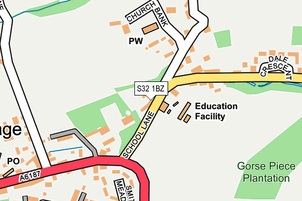 S32 1BZ map - OS OpenMap – Local (Ordnance Survey)