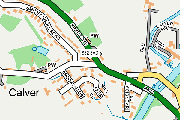 S32 3AD map - OS OpenMap – Local (Ordnance Survey)