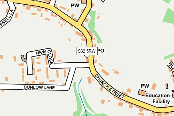 S32 5RW map - OS OpenMap – Local (Ordnance Survey)