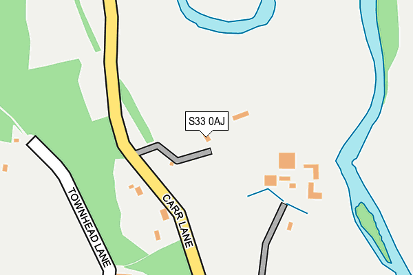 S33 0AJ map - OS OpenMap – Local (Ordnance Survey)