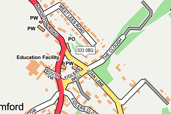 S33 0BQ map - OS OpenMap – Local (Ordnance Survey)