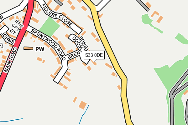 S33 0DE map - OS OpenMap – Local (Ordnance Survey)