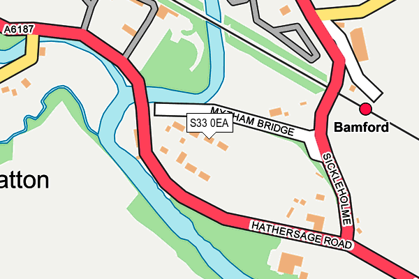 S33 0EA map - OS OpenMap – Local (Ordnance Survey)