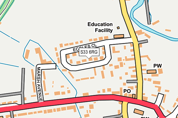 S33 6RG map - OS OpenMap – Local (Ordnance Survey)