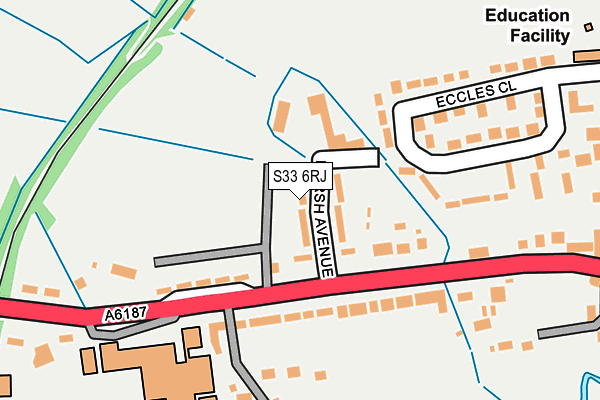 S33 6RJ map - OS OpenMap – Local (Ordnance Survey)