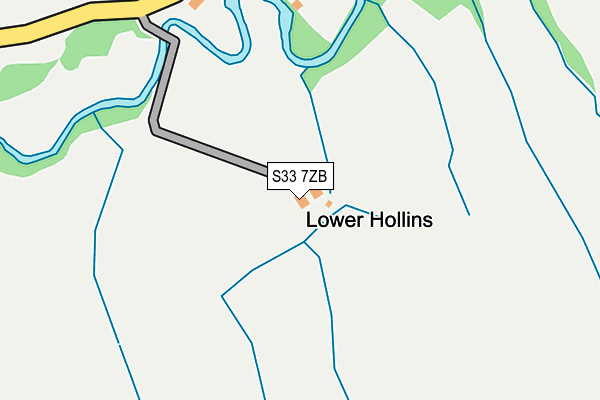 S33 7ZB map - OS OpenMap – Local (Ordnance Survey)