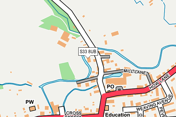 S33 8UB map - OS OpenMap – Local (Ordnance Survey)