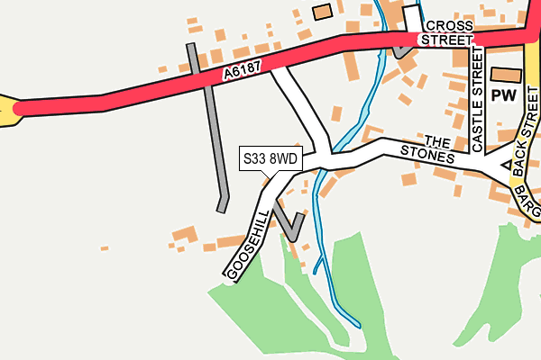 S33 8WD map - OS OpenMap – Local (Ordnance Survey)