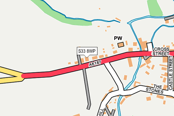 S33 8WP map - OS OpenMap – Local (Ordnance Survey)